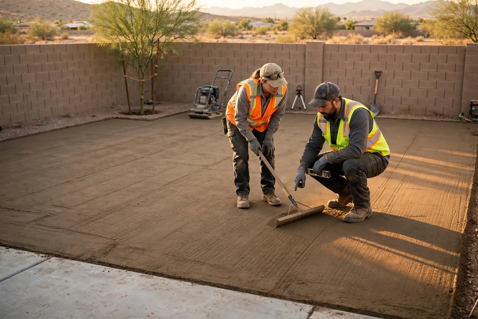 Finished smooth final grade ready for pavers and landscaping installation